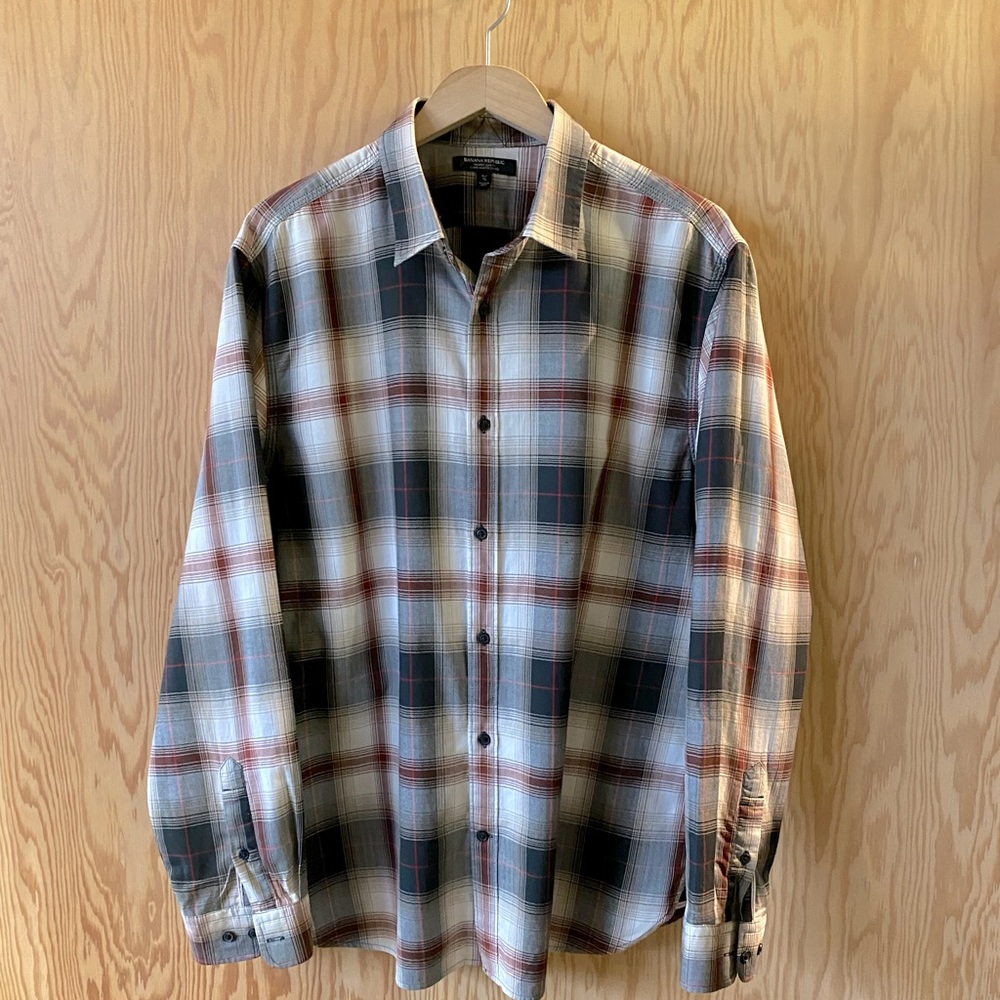 Plaid Button-Up Shirt - Multicolor